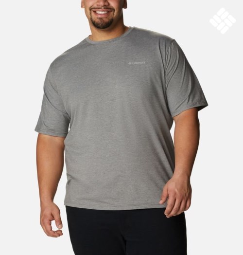 Men's Columbia Sun Trek Short Sleeve T Shirts Grey | Plus Size CA-R1C05